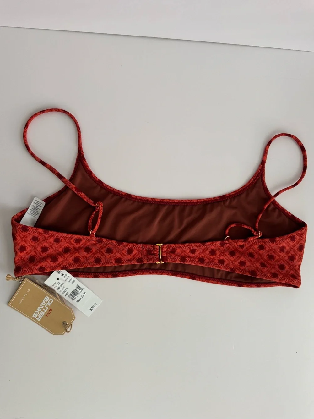 Outer Banks by PacSun Red Printed Bikini Top XL NWT